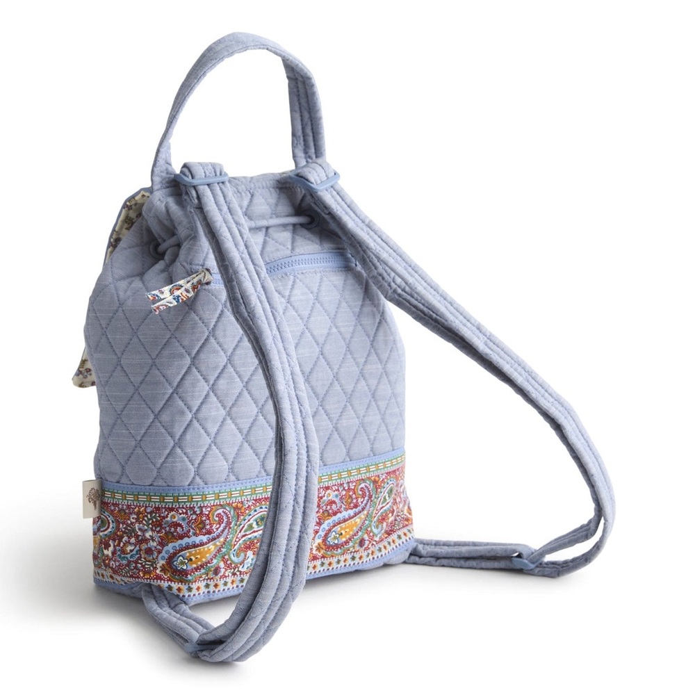 Vera Bradley Light Blue Quilted Paisley Accent Backpack - Picture 4 of 16